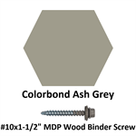 #10x1-1/2^ MDP Wood Binder Screw  Colorbond Ash Gray