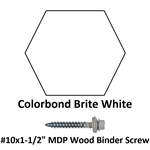 #10x1-1/2^ MDP Wood Binder Screw  Colorbond Brite White