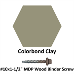 #10x1-1/2^ MDP Wood Binder Screw  Colorbond Clay