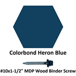 #10x1-1/2^ MDP Wood Binder Screw  Colorbond Heron Blue