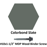 #10x1-1/2^ MDP Wood Binder Screw  Colorbond Slate