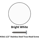 #10x1-1/2^ Stainless Steel Truss Head Screw  Bright White