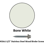 #10x1-1/2^ Stainless Steel Wood Binder Screw  Bone White