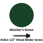 #10x1-1/2^ Wood Binder Screw  Melcher's Green