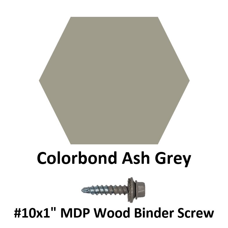 #10x1" MDP Wood Binder Screw  Colorbond Ash Gray