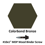 #10x1^ MDP Wood Binder Screw  Colorbond Bronze