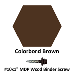 #10x1^ MDP Wood Binder Screw  Colorbond Brown