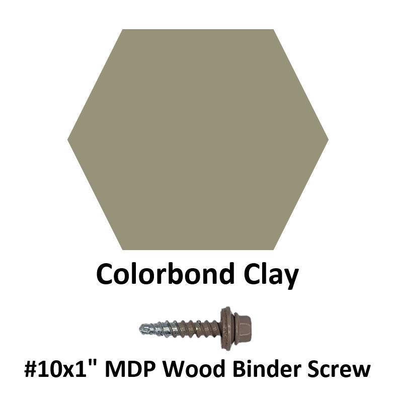 #10x1" MDP Wood Binder Screw  Colorbond Clay