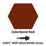 #10x1^ MDP Wood Binder Screw  Colorbond Red