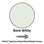 #10x1^ Stainless Steel Wood Binder Screw  Bone White