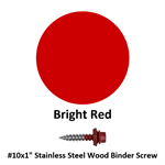 #10x1^ Stainless Steel Wood Binder Screw  Bright Red