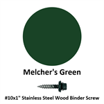 #10x1^ Stainless Steel Wood Binder Screw  Melcher's Green