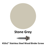 #10x1^ Stainless Steel Wood Binder Screw  Stone Grey