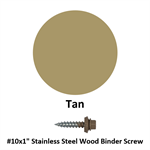 #10x1^ Stainless Steel Wood Binder Screw  Tan