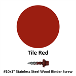 #10x1^ Stainless Steel Wood Binder Screw  Tile Red