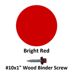 #10x1^ Wood Binder Screw  Bright Red