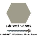 #10x2-1/2^ MDP Wood Binder Screw  Colorbond Ash Gray