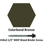 #10x2-1/2^ MDP Wood Binder Screw  Colorbond Bronze