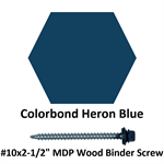 #10x2-1/2^ MDP Wood Binder Screw  Colorbond Heron Blue