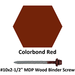 #10x2-1/2^ MDP Wood Binder Screw  Colorbond Red