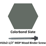 #10x2-1/2^ MDP Wood Binder Screw  Colorbond Slate