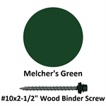 #10x2-1/2^ Wood Binder Screw  Melcher's Green