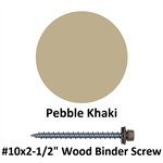 #10x2-1/2^ Wood Binder Screw  Pebble Khaki