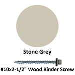 #10x2-1/2^ Wood Binder Screw  Stone Grey