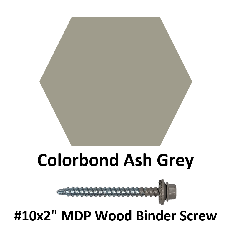 #10x2" MDP Wood Binder Screw  Colorbond Ash Gray