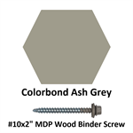 #10x2^ MDP Wood Binder Screw  Colorbond Ash Gray