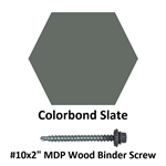 #10x2^ MDP Wood Binder Screw  Colorbond Slate