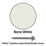 #10x2^ Stainless Steel Wood Binder Screw  Bone White