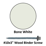 #10x3^ Wood Binder Screw  Bone White