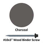 #10x3^ Wood Binder Screw  Charcoal