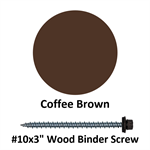 #10x3^ Wood Binder Screw  Coffee Brown