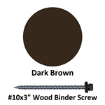 #10x3^ Wood Binder Screw  Dark Brown