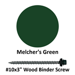 #10x3^ Wood Binder Screw  Melcher's Green