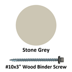 #10x3^ Wood Binder Screw  Stone Grey