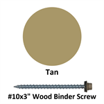 #10x3^ Wood Binder Screw  Tan