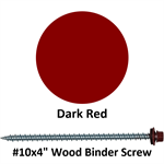 #10x4^ Wood Binder Screw  Dark Red