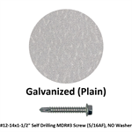 #12-14x1-1/2'' Self Drilling MDR#3 Screw (5/16^AF), NO Washer  Galvanized