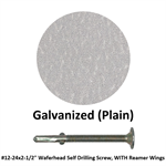 #12-24x2-1/2^ Waferhead Self Drilling Screw, WITH Reamer Wings