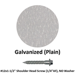 #12x1-1/2^ Shoulder Head Screw (1/4^AF), NO Washer  Galvanized