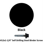 #12x1-1/4'' Self Drilling Steel Binder Screw  Black