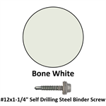 #12x1-1/4'' Self Drilling Steel Binder Screw  Bone White