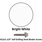 #12x1-1/4'' Self Drilling Steel Binder Screw  Bright White