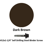 #12x1-1/4'' Self Drilling Steel Binder Screw  Dark Brown