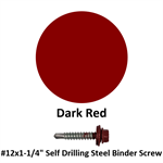 #12x1-1/4'' Self Drilling Steel Binder Screw  Dark Red