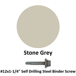 #12x1-1/4'' Self Drilling Steel Binder Screw  Stone Grey