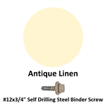 #12x3/4^ Self Drilling Steel Binder Screw  Antique Linen